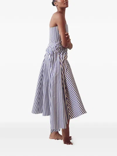 Rosie Assoulin Draped For The Dramatic Striped Midi Skirt In White