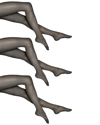 Wolford Sheer 15 Tights, Set Of Three In Black