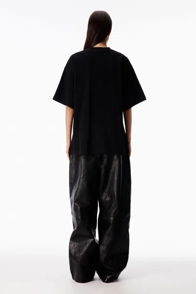Alexander Wang Short Sleeve Chain Graphic Tee In Jersey Oversized In Black