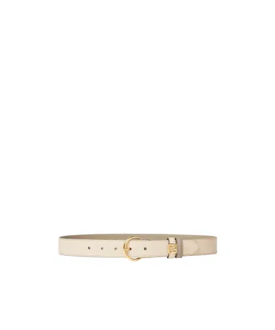 Fendi Dove Gray And Pink Leather Reversible Belt In Neutral