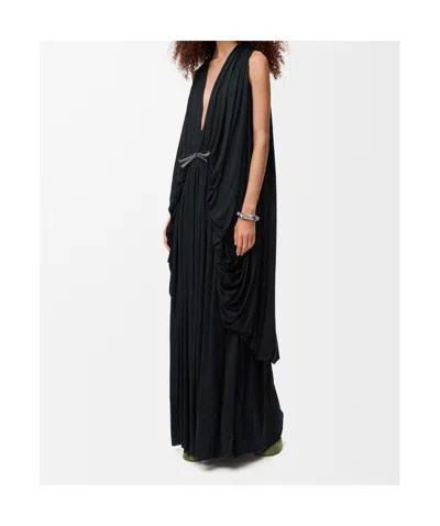 Loewe Draped Dress In Silk In Black