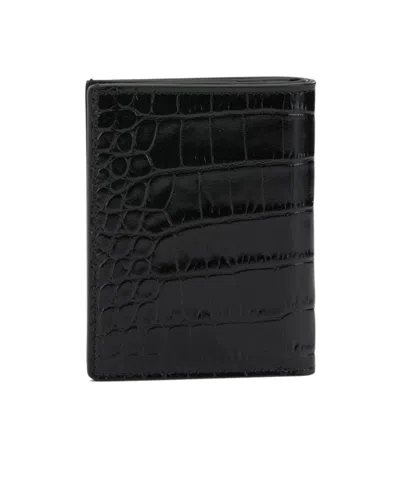 Tom Ford Logo Folding Card Holder In Black