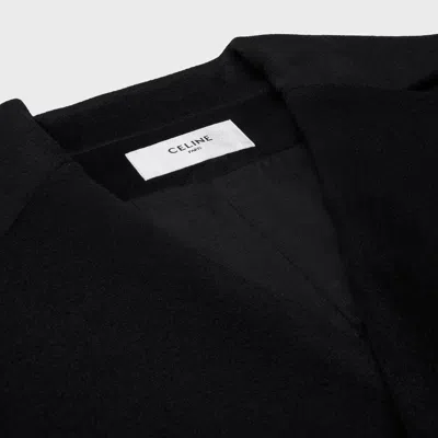 Celine Coat In Wool Cloth In Black