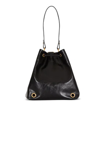 Balmain Pulse Calfskin Leather Backpack In Black