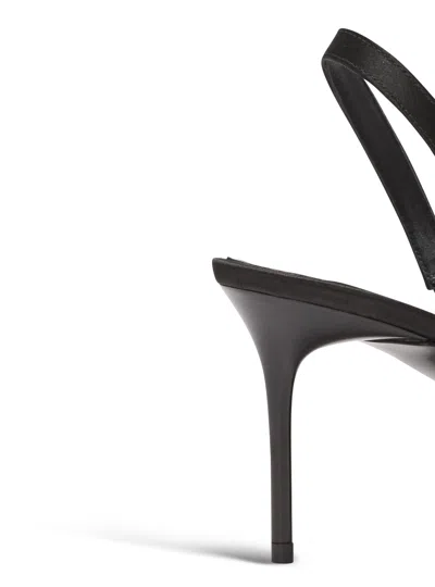 Balmain Satin Pierced Slingback Heeled Mules 75 In Multi