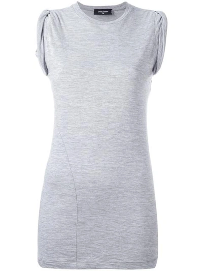 Dsquared2 Ruched Cap Sleeve Top - Grey