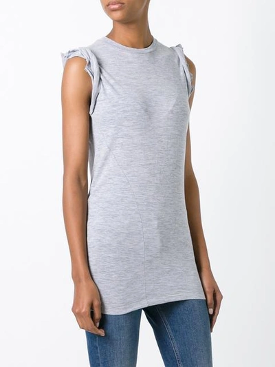 Shop Dsquared2 Ruched Cap Sleeve Top - Grey