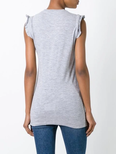 Shop Dsquared2 Ruched Cap Sleeve Top - Grey