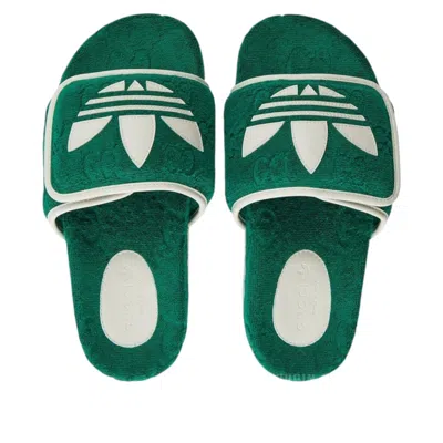 Adidas Originals (wmns) Adidas X Gucci Gg Platform Sandal 'green' In Multi