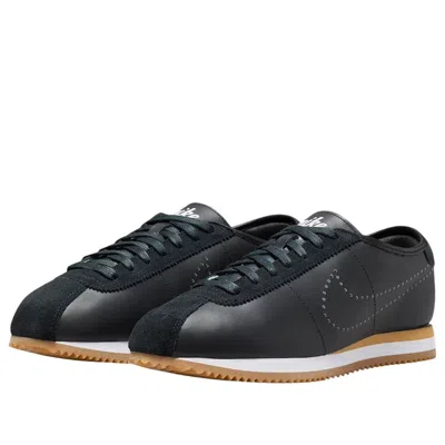 Nike Cortez Leather Sneaker In Black