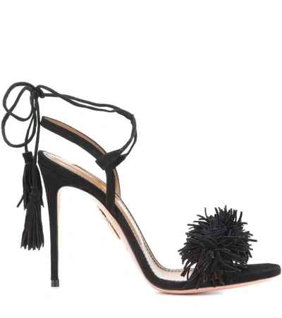 Shop Aquazzura Wild Thing 105 Suede Sandals