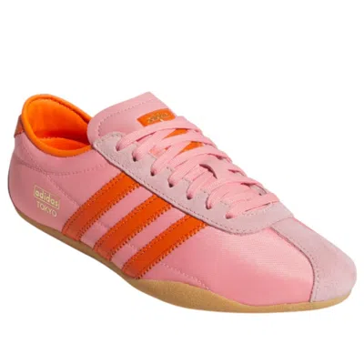 Adidas Originals Tokyo W Leather And Suede-trimmed Shell Sneakers In Pink