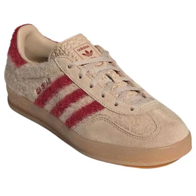 Adidas Originals (wmns) Adidas Gazelle Indoor Furry 'tan Red' In Neutral