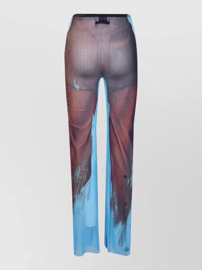 Jean Paul Gaultier Reedition Tennis Costume Sheer Print Trousers In Multi