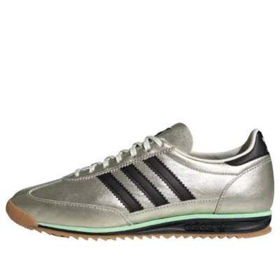 Adidas Originals Sl 72 Og Three-stripe Metallic-leather Sneakers In Silver