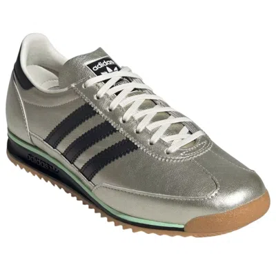 Adidas Originals Sl 72 Og Three-stripe Metallic-leather Sneakers In Silver
