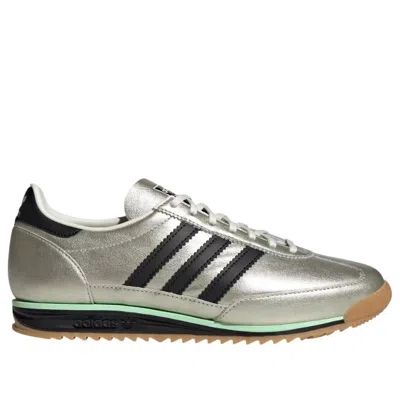 Adidas Originals Sl 72 Og Three-stripe Metallic-leather Sneakers In Silver