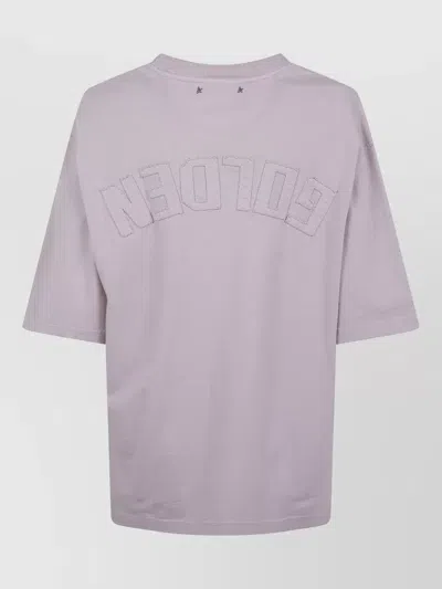 Golden Goose Relaxed Fit T-shirt Cotton Jersey Logo Patch Clothing In Purple