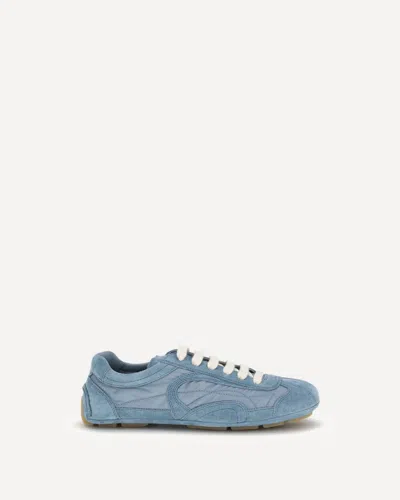 Prada Light Blue Suede And Re-nylon Montecarlo Re-edition 2005 Sneakers In Multi