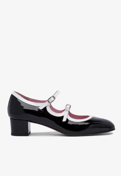 Carel Paris Bleuet 40 Mary-jane Leather Pumps In Black