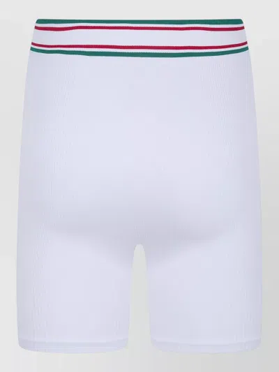 Casablanca Seamless Sporty Bikers Shorts Elastic Waistband In White