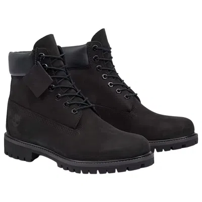 Timberland Brlack Water-proof Boots With Logo Plate In Black