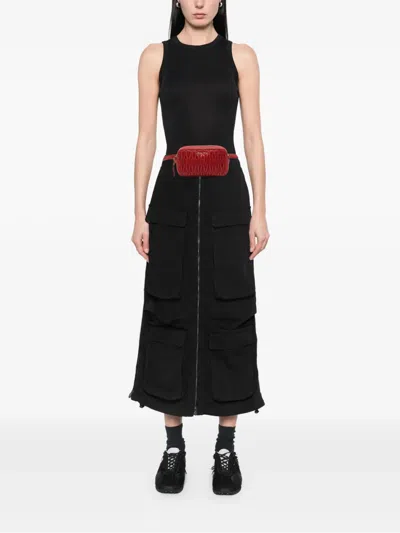 Pre-owned Miu Miu 2010-2025 Matelasse Leather Belt Bag In Red