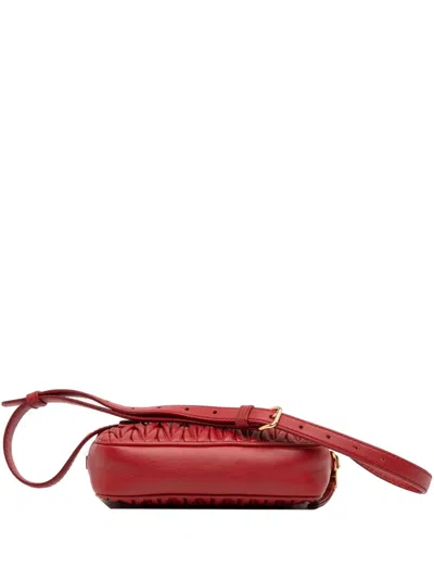 Pre-owned Miu Miu 2010-2025 Matelasse Leather Belt Bag In Red