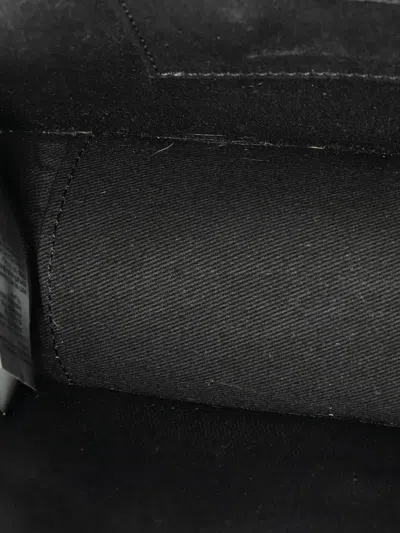 Pre-owned Versace Virtus Chain Flap Shoulder Bag Leather Medium Crossbody Bag In Black