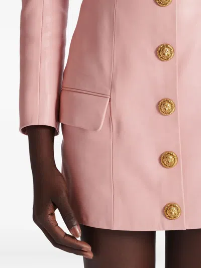 Balmain Short Lambskin Skirt With Buttons In Animal Print