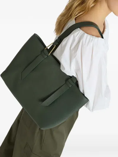 Coccinelle Malory Textured Tote Bag In Green
