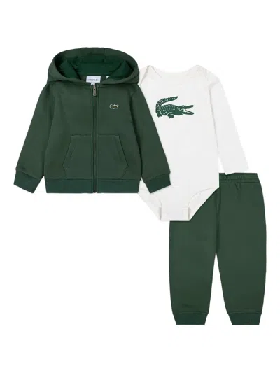 Lacoste Logo-detail Hooded Tracksuit Set In Multi