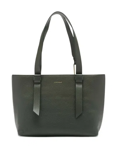 Coccinelle Malory Textured Tote Bag In Green