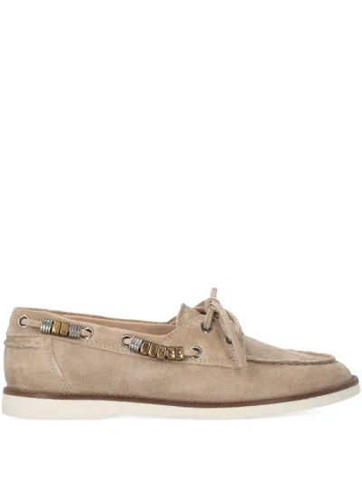 Pinko Suede Lace-up Loafers In Multi