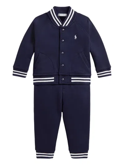 Polo Ralph Lauren Striped-trim Trouser Set In Blue