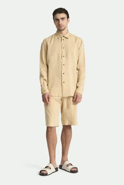Malo Linen Bermuda Shorts In Neutral