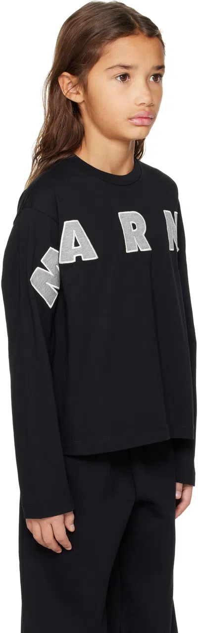 Marni Logo-appliqué Cotton T-shirt In Black