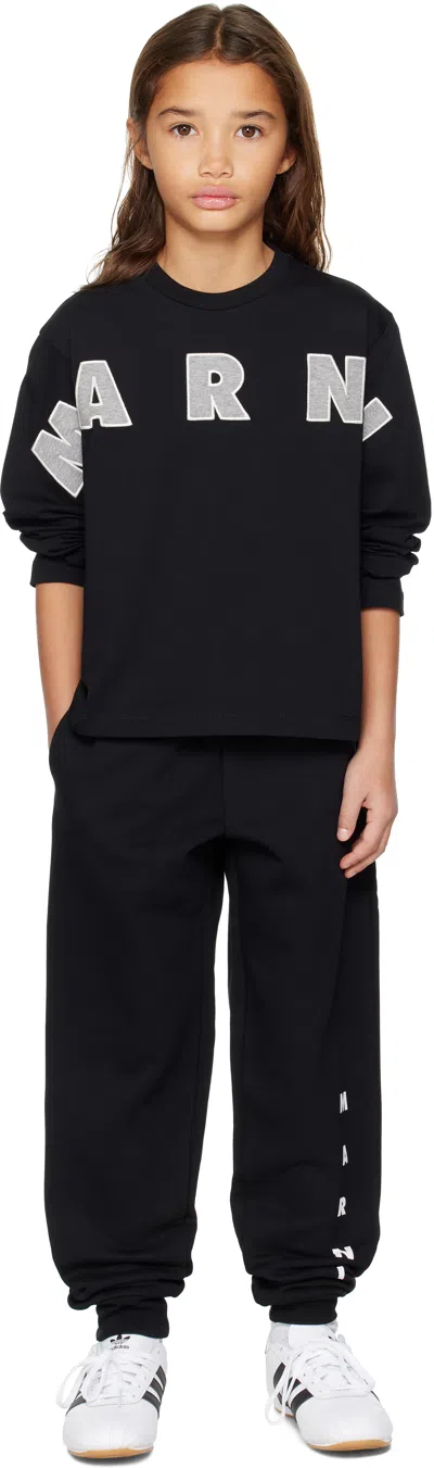 Marni Logo-appliqué Cotton T-shirt In Black