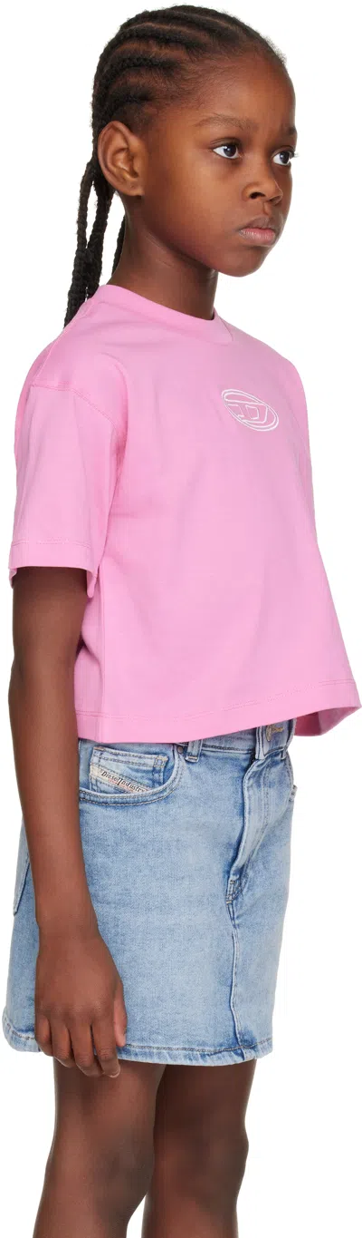 Diesel Kids Pink Tixan T-shirt In Pink