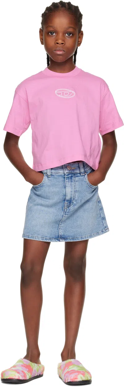 Diesel Kids Pink Tixan T-shirt In Pink