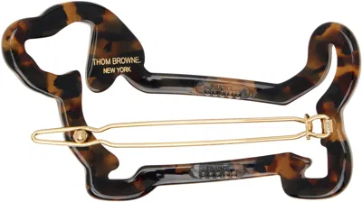 Thom Browne Hector Dog Shape Tortoiseshell Acetate Clips In Multi