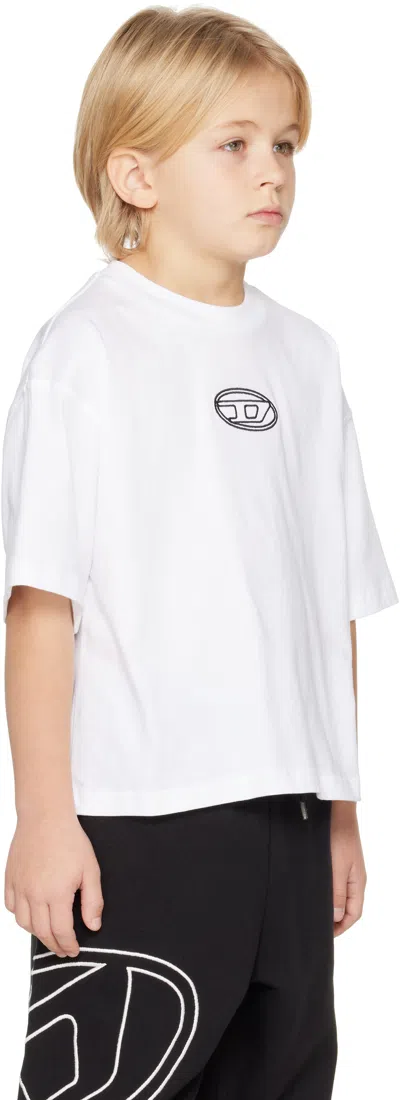 Diesel Kids White Tixan T-shirt In White