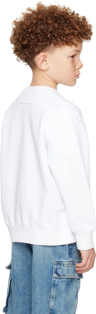 Mm6 Maison Margiela White Sweatshirt For Kids With Safety Pin
