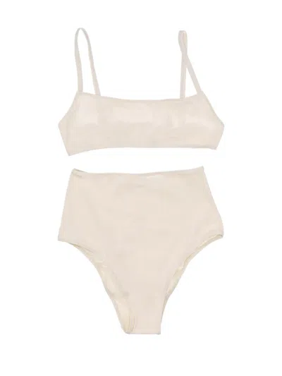 Lido Undici High-waist Bikini In Neutral