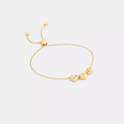 Coach Outlet Heart Cluster Slider Bracelet In Gold