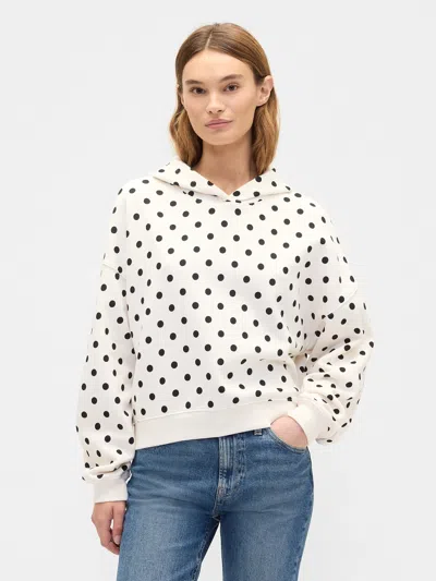 Gap Factory Relaxed Gap Mini-logo Cropped Hoodie In White