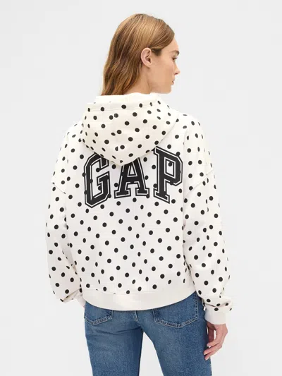 Gap Factory Relaxed Gap Mini-logo Cropped Hoodie In White