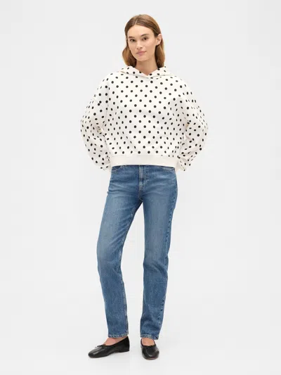 Gap Factory Relaxed Gap Mini-logo Cropped Hoodie In White