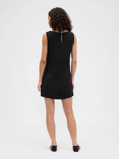 Gap Factory Linen-blend Apron Mini Dress In Black