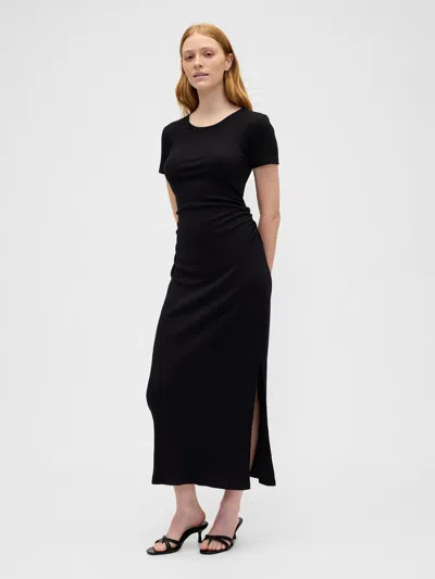 Gap Factory Ribbed T-shirt Maxi Dress In Black